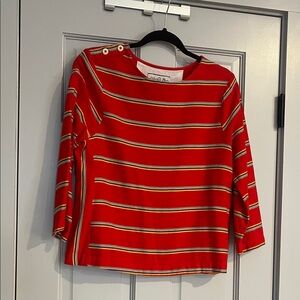 Ace & Jig Vibrant Red Striped Long Sleeve Top